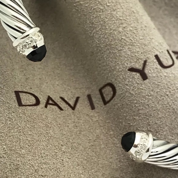 DAVID YURMAN • Black Onyx Diamond Cuff Bracelet - Picture 3 of 8